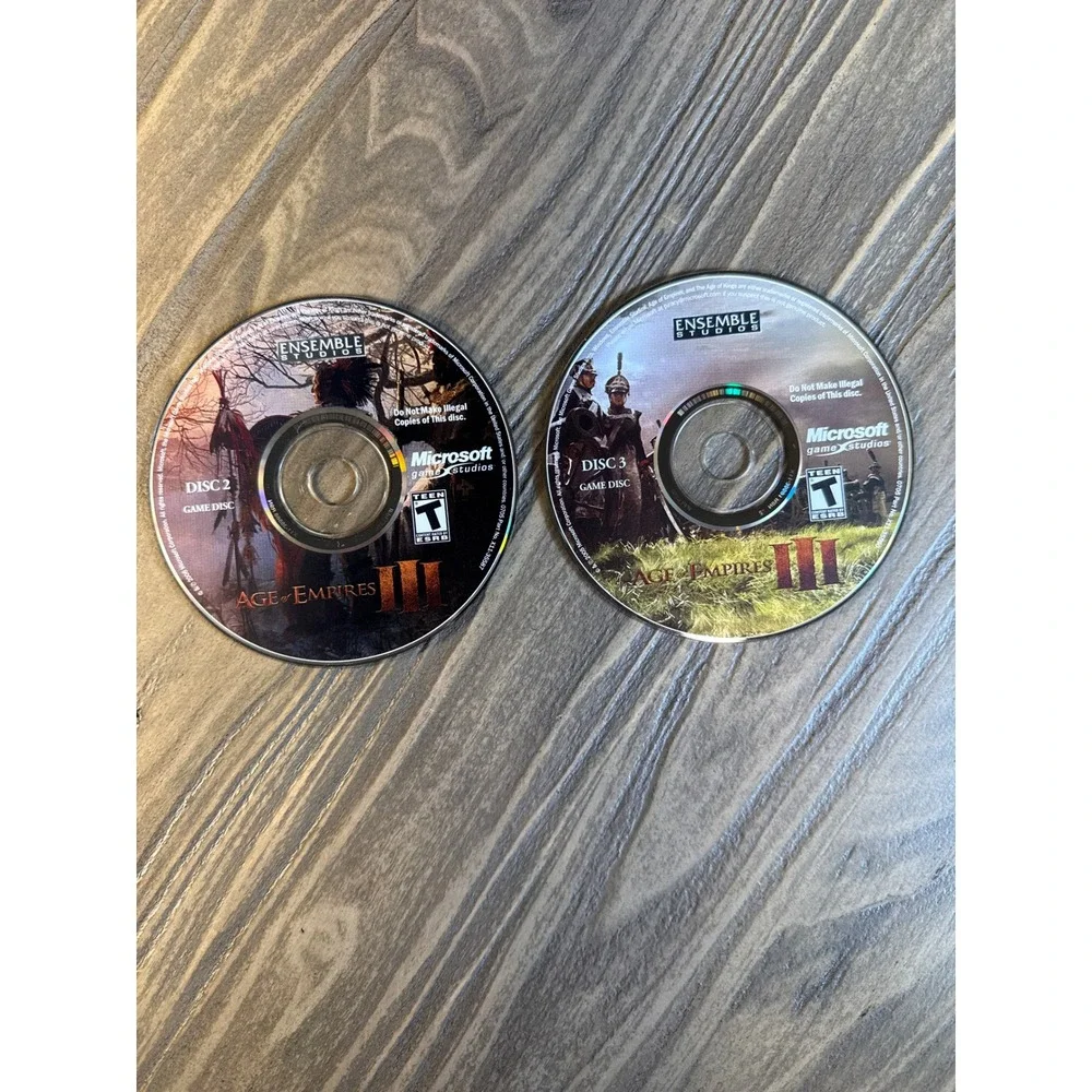 Age of Empires III 2005‎ Microsoft PC Game Software Incomplete Set Discs 2 3